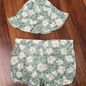 Floral Green Baby Outfit Set